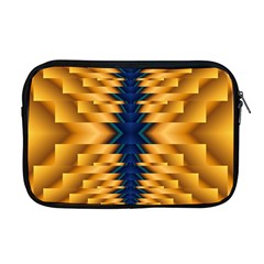 Plaid Blue Gold Wave Chevron Apple Macbook Pro 17  Zipper Case by Mariart