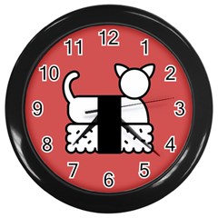 Sushi Cat Japanese Food Wall Clocks (black) by Mariart