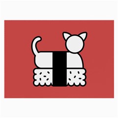 Sushi Cat Japanese Food Large Glasses Cloth