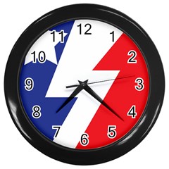 Three Colors Blue White Line Star Wall Clocks (black) by Mariart