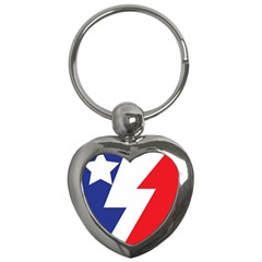 Three Colors Blue White Line Star Key Chains (heart)  by Mariart