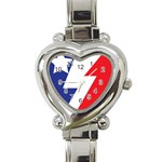 Three Colors Blue White Line Star Heart Italian Charm Watch Front