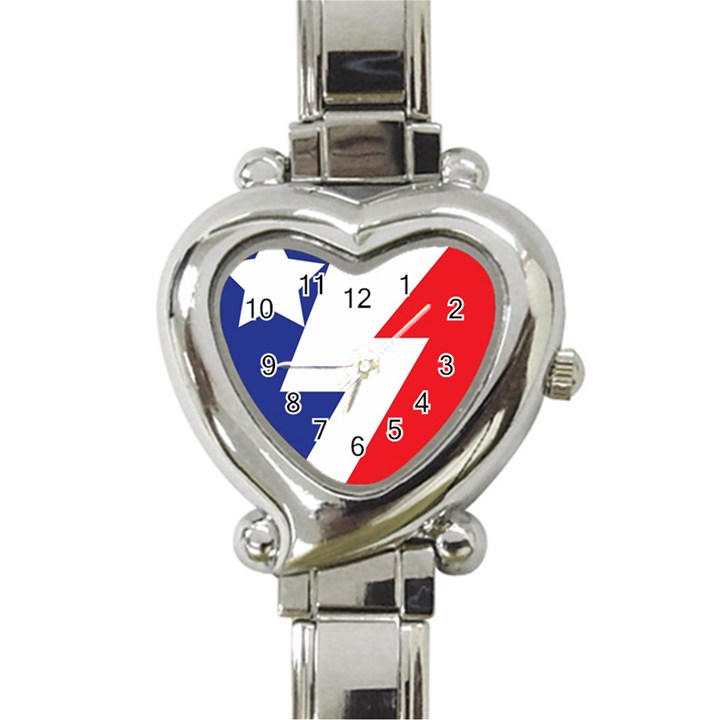 Three Colors Blue White Line Star Heart Italian Charm Watch