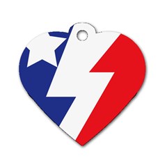 Three Colors Blue White Line Star Dog Tag Heart (two Sides) by Mariart