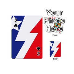 Three Colors Blue White Line Star Playing Cards 54 (mini)  by Mariart