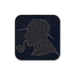 Sherlock Quotes Rubber Square Coaster (4 Pack)  by Mariart