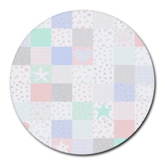 Sweet Dreams Rag Quilt Round Mousepads by Mariart