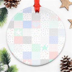 Sweet Dreams Rag Quilt Ornament (round) by Mariart