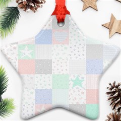 Sweet Dreams Rag Quilt Ornament (star) by Mariart