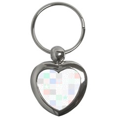 Sweet Dreams Rag Quilt Key Chains (heart)  by Mariart