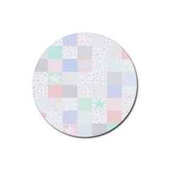 Sweet Dreams Rag Quilt Rubber Coaster (round)  by Mariart