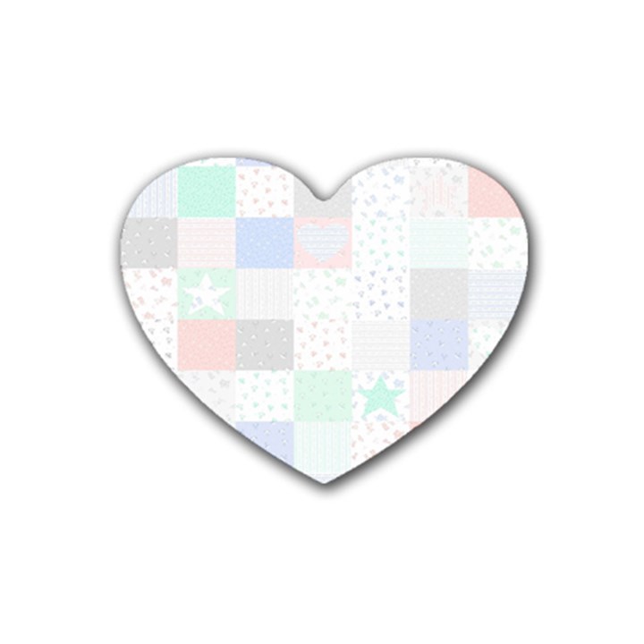 Sweet Dreams Rag Quilt Heart Coaster (4 pack) 