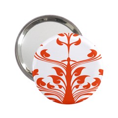 Tree Leaf Flower Orange Sexy Star 2 25  Handbag Mirrors