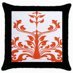 Tree Leaf Flower Orange Sexy Star Throw Pillow Case (black) by Mariart