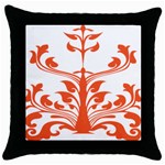 Tree Leaf Flower Orange Sexy Star Throw Pillow Case (Black) Front