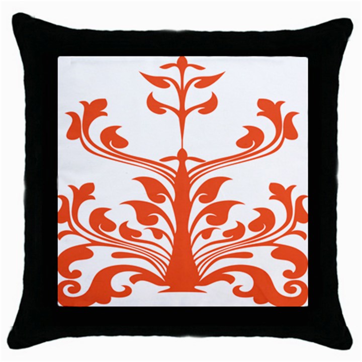 Tree Leaf Flower Orange Sexy Star Throw Pillow Case (Black)