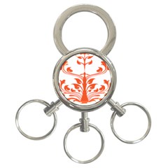 Tree Leaf Flower Orange Sexy Star 3-ring Key Chains by Mariart