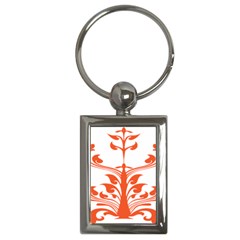 Tree Leaf Flower Orange Sexy Star Key Chains (rectangle)  by Mariart