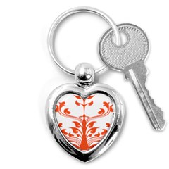 Tree Leaf Flower Orange Sexy Star Key Chains (heart) 