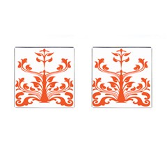 Tree Leaf Flower Orange Sexy Star Cufflinks (square) by Mariart