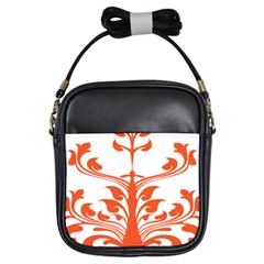 Tree Leaf Flower Orange Sexy Star Girls Sling Bags by Mariart