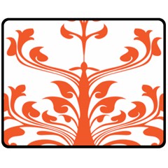 Tree Leaf Flower Orange Sexy Star Fleece Blanket (medium) 