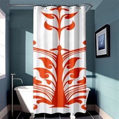 Tree Leaf Flower Orange Sexy Star Shower Curtain 36  X 72  (stall)  by Mariart