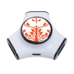 Tree Leaf Flower Orange Sexy Star 3-port Usb Hub by Mariart