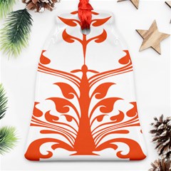 Tree Leaf Flower Orange Sexy Star Bell Ornament (two Sides) by Mariart