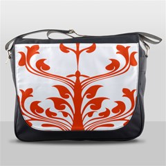 Tree Leaf Flower Orange Sexy Star Messenger Bags by Mariart