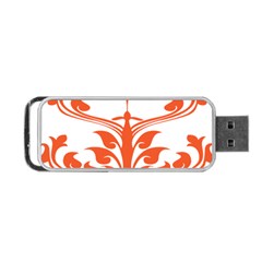 Tree Leaf Flower Orange Sexy Star Portable Usb Flash (two Sides) by Mariart