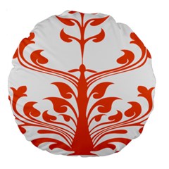 Tree Leaf Flower Orange Sexy Star Large 18  Premium Round Cushions by Mariart