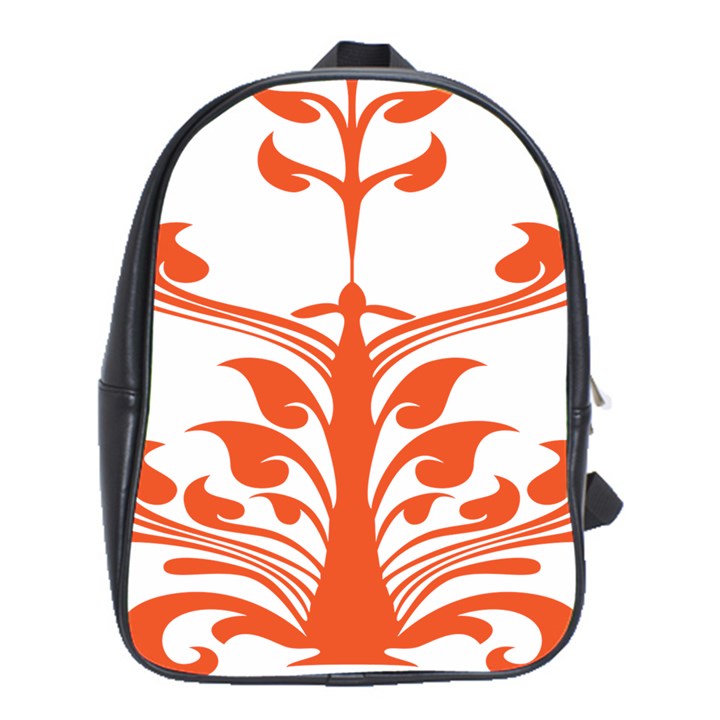 Tree Leaf Flower Orange Sexy Star School Bags (XL) 