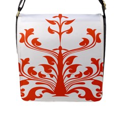 Tree Leaf Flower Orange Sexy Star Flap Messenger Bag (l)  by Mariart