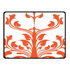 Tree Leaf Flower Orange Sexy Star Double Sided Fleece Blanket (small)  by Mariart