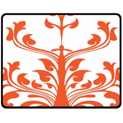 Tree Leaf Flower Orange Sexy Star Double Sided Fleece Blanket (medium)  by Mariart