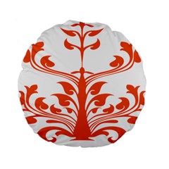 Tree Leaf Flower Orange Sexy Star Standard 15  Premium Flano Round Cushions by Mariart