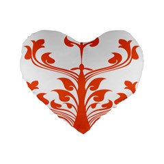 Tree Leaf Flower Orange Sexy Star Standard 16  Premium Flano Heart Shape Cushions by Mariart