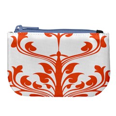 Tree Leaf Flower Orange Sexy Star Large Coin Purse by Mariart