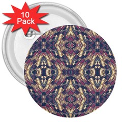 Multicolored Modern Geometric Pattern 3  Buttons (10 Pack) 