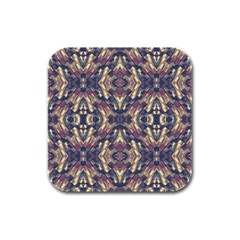 Multicolored Modern Geometric Pattern Rubber Square Coaster (4 Pack)  by dflcprints