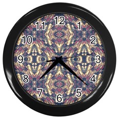 Multicolored Modern Geometric Pattern Wall Clocks (black) by dflcprints