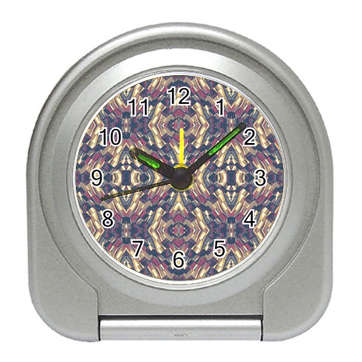 Multicolored Modern Geometric Pattern Travel Alarm Clocks