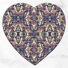 Multicolored Modern Geometric Pattern Jigsaw Puzzle (heart) by dflcprints