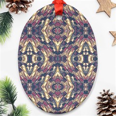 Multicolored Modern Geometric Pattern Oval Ornament (two Sides) by dflcprints