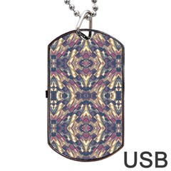 Multicolored Modern Geometric Pattern Dog Tag Usb Flash (two Sides) by dflcprints