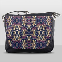 Multicolored Modern Geometric Pattern Messenger Bags by dflcprints