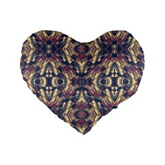 Multicolored Modern Geometric Pattern Standard 16  Premium Heart Shape Cushions by dflcprints