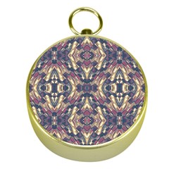 Multicolored Modern Geometric Pattern Gold Compasses by dflcprints