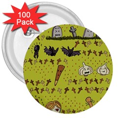 Horror Vampire Kawaii 3  Buttons (100 Pack)  by Nexatart